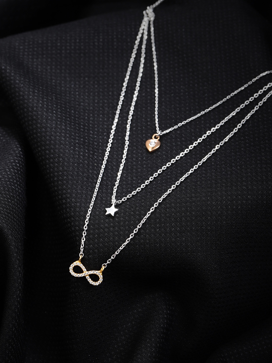 

Carlton London 925 Sterling Silver Rose-Gold & Rhodium-Plated Silver Necklace