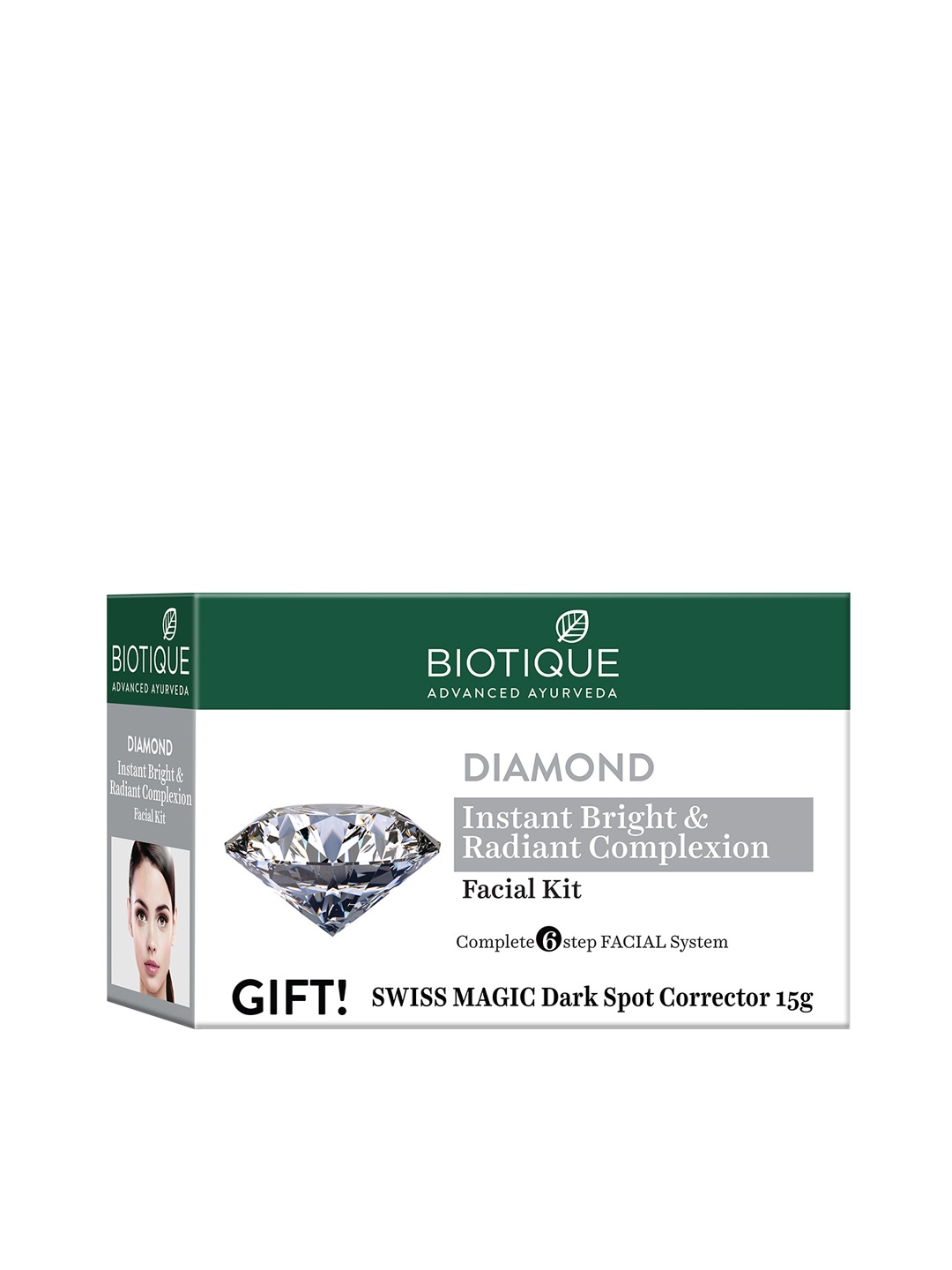 

Biotique Diamond Facial Kit with Swiss Magic Dark Spot Corrector 15 g, Black