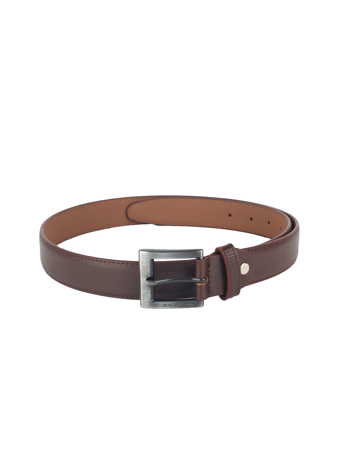 

Peter England Men Brown Textured Leather Belt