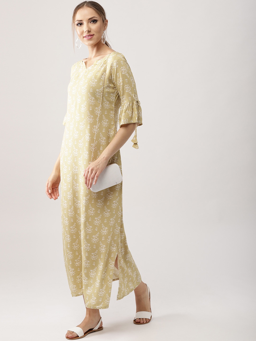 

Libas Women Beige & White Printed Maxi Dress