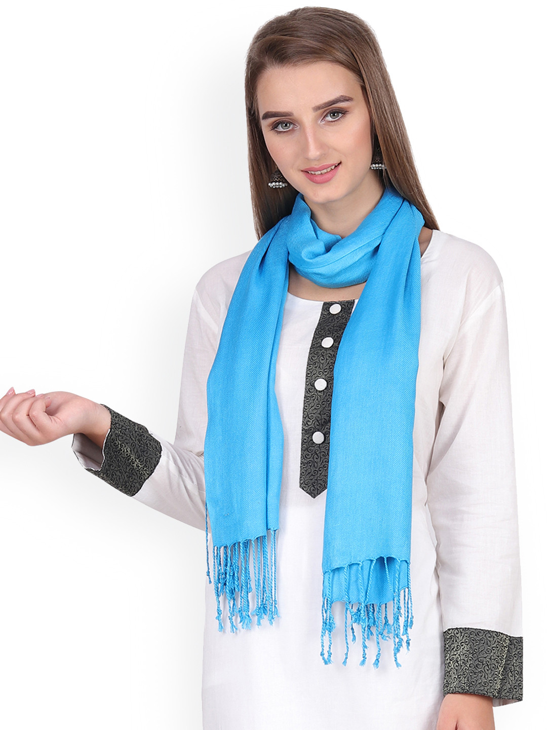 

Anekaant Women Blue Solid Stole