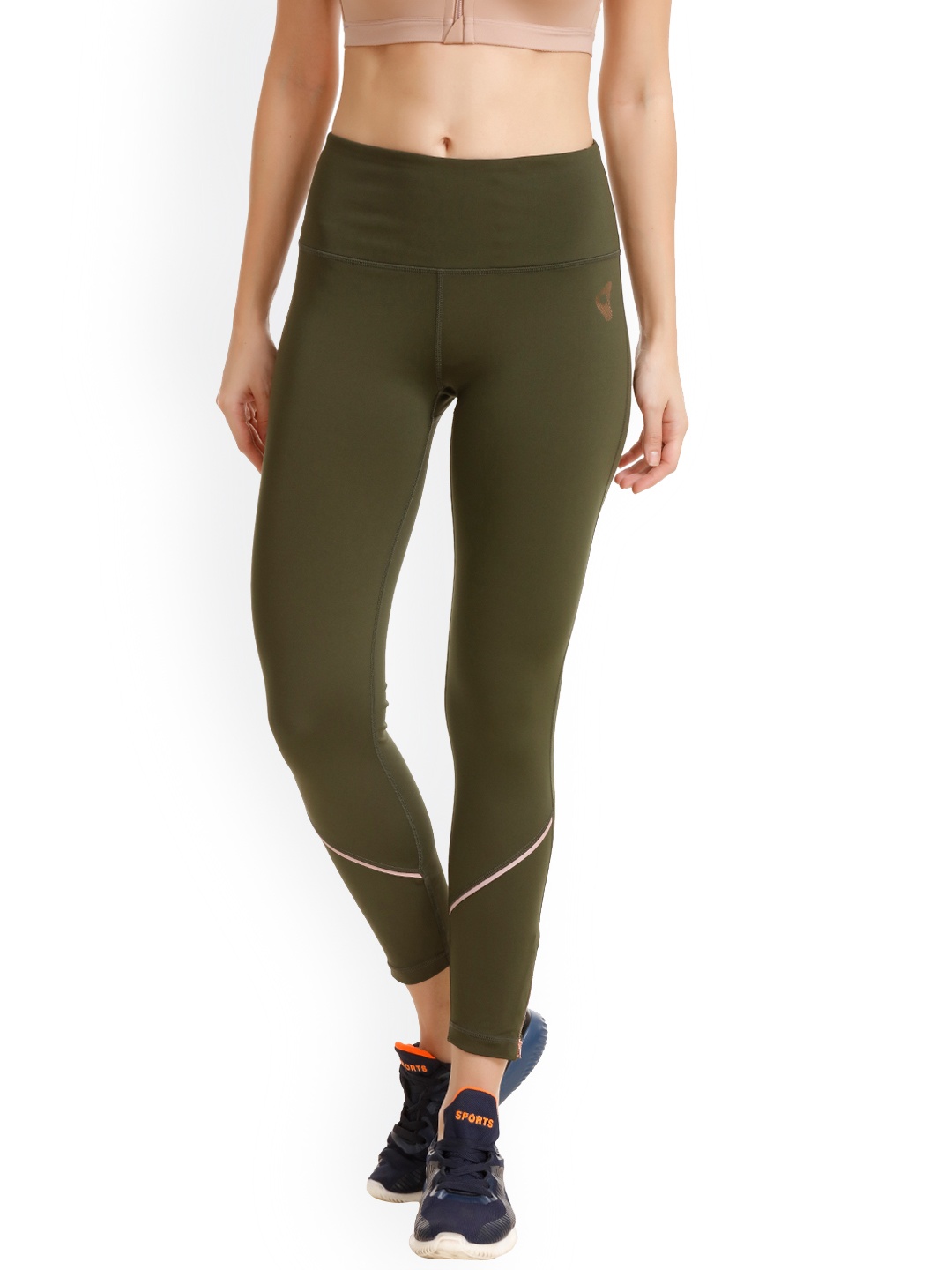 

Zelocity by Zivame Women Olive Green Solid Leggings