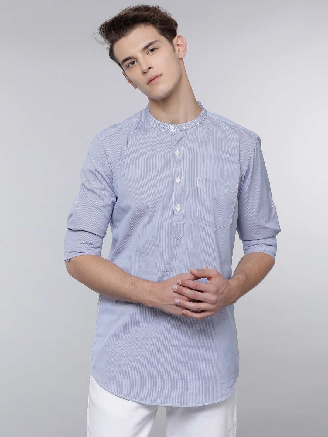 

LOCOMOTIVE Men Blue Regular Fit Solid Casual Shirt