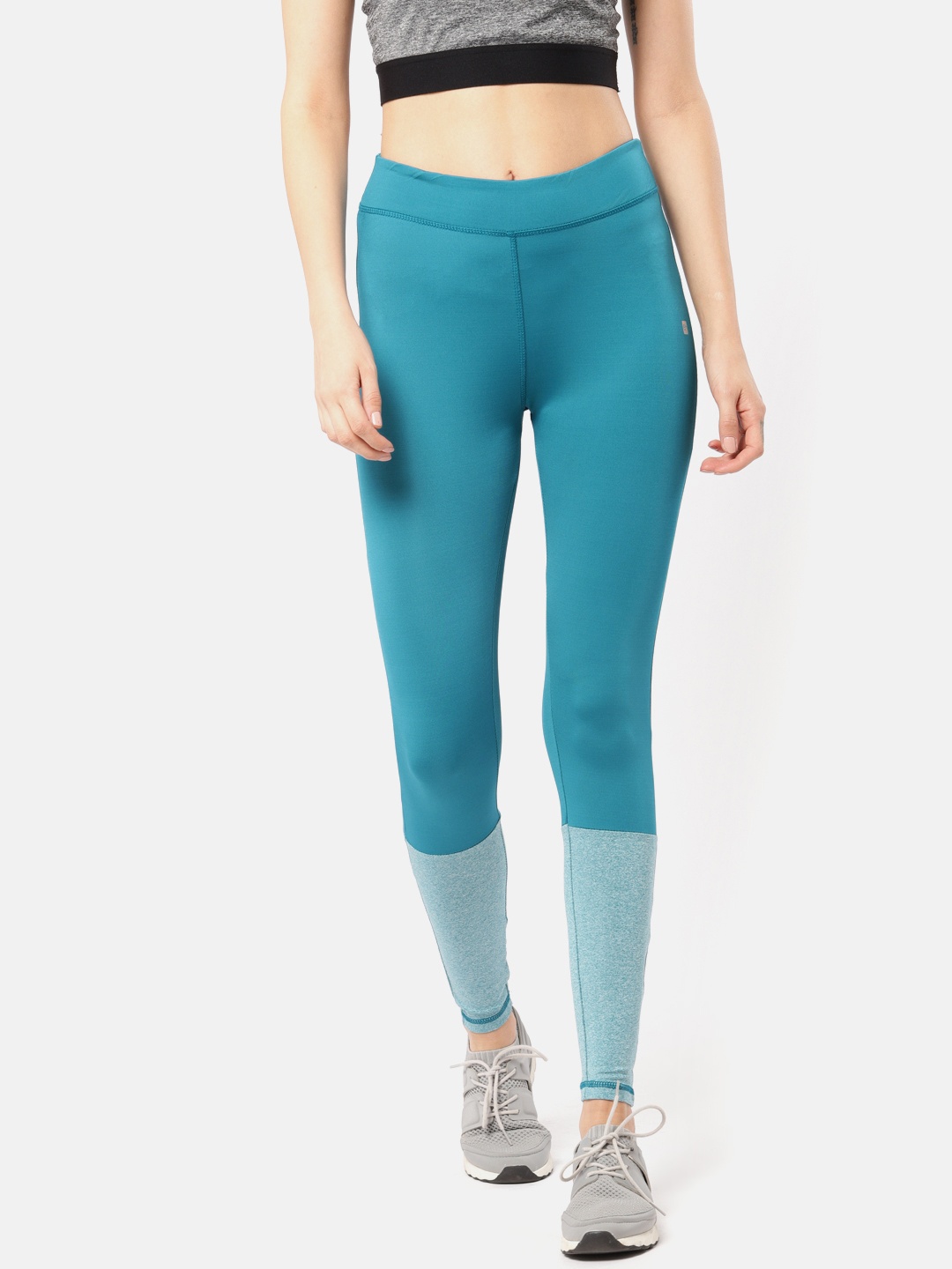 

ether Women Sea Green Colourblocked Tights