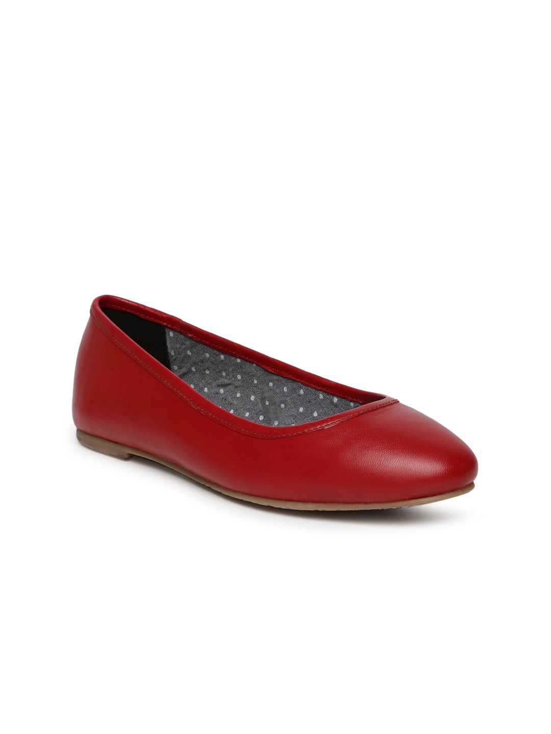 

United Colors of Benetton Women Red Solid Leather Ballerinas