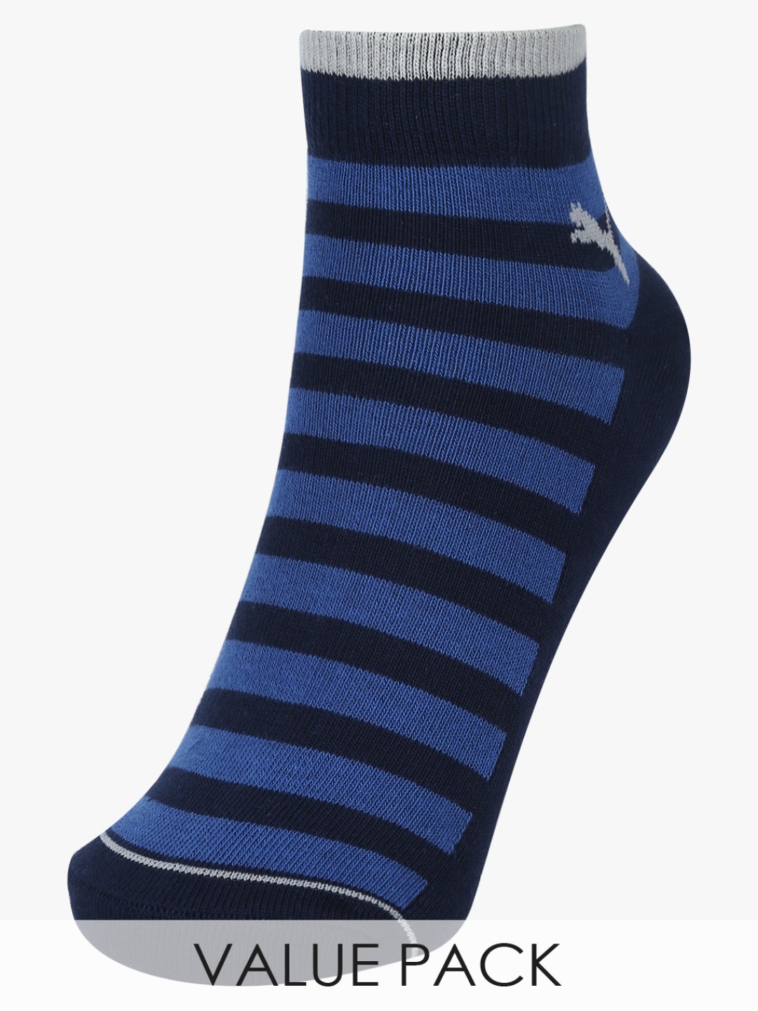 

Puma Unisex Set of 2 Striped Classic Ankle-Length Socks, Blue