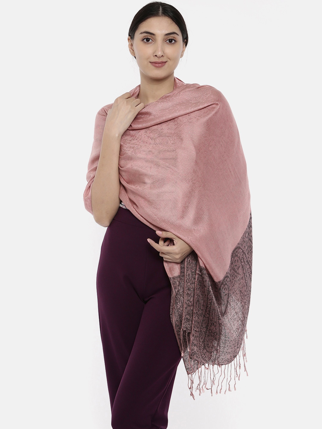 

Noi Mauve Woven Design Shawl