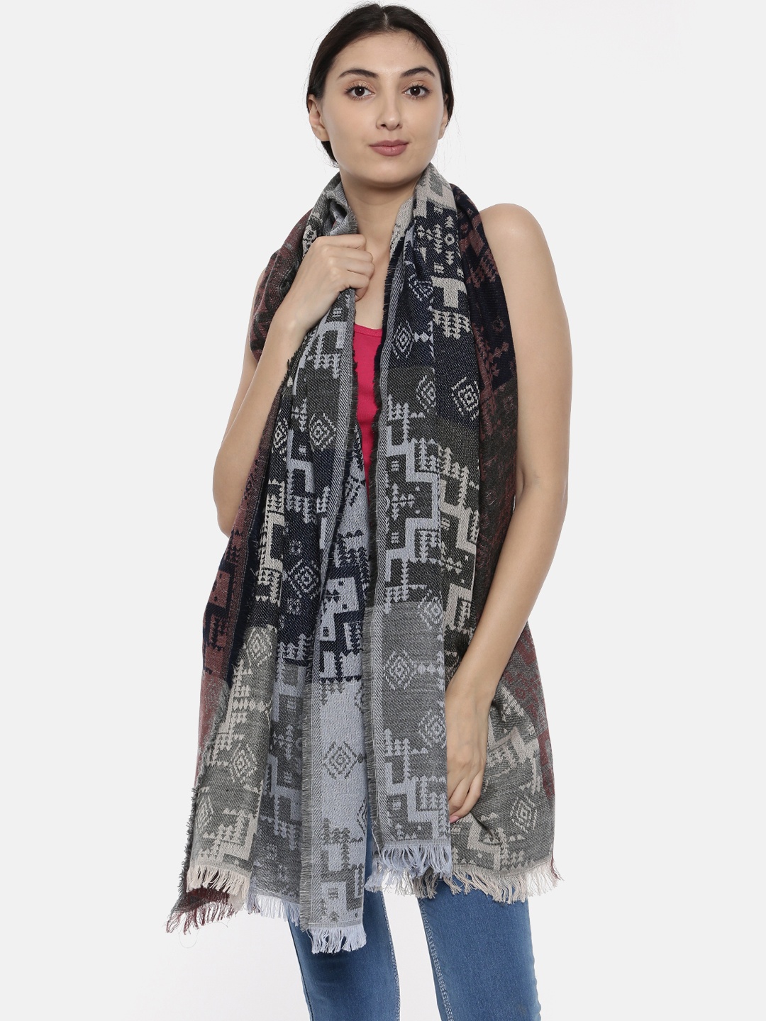 

Noi Multicoloured Woven Design Shawl, Multi