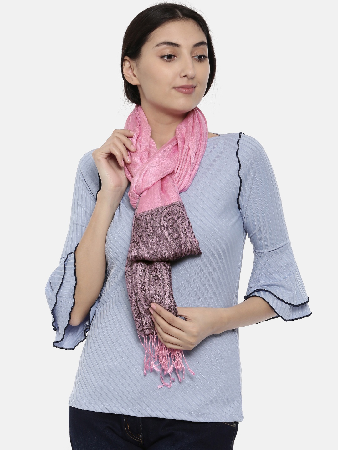 

Noi Women Pink Woven Design Shawl