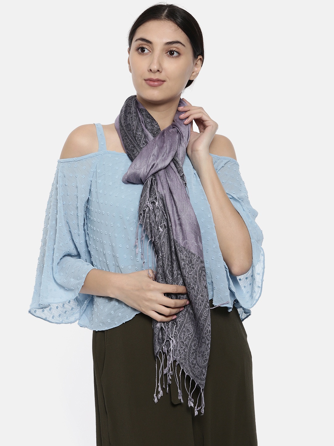 

Noi Blue Woven Design Shawl