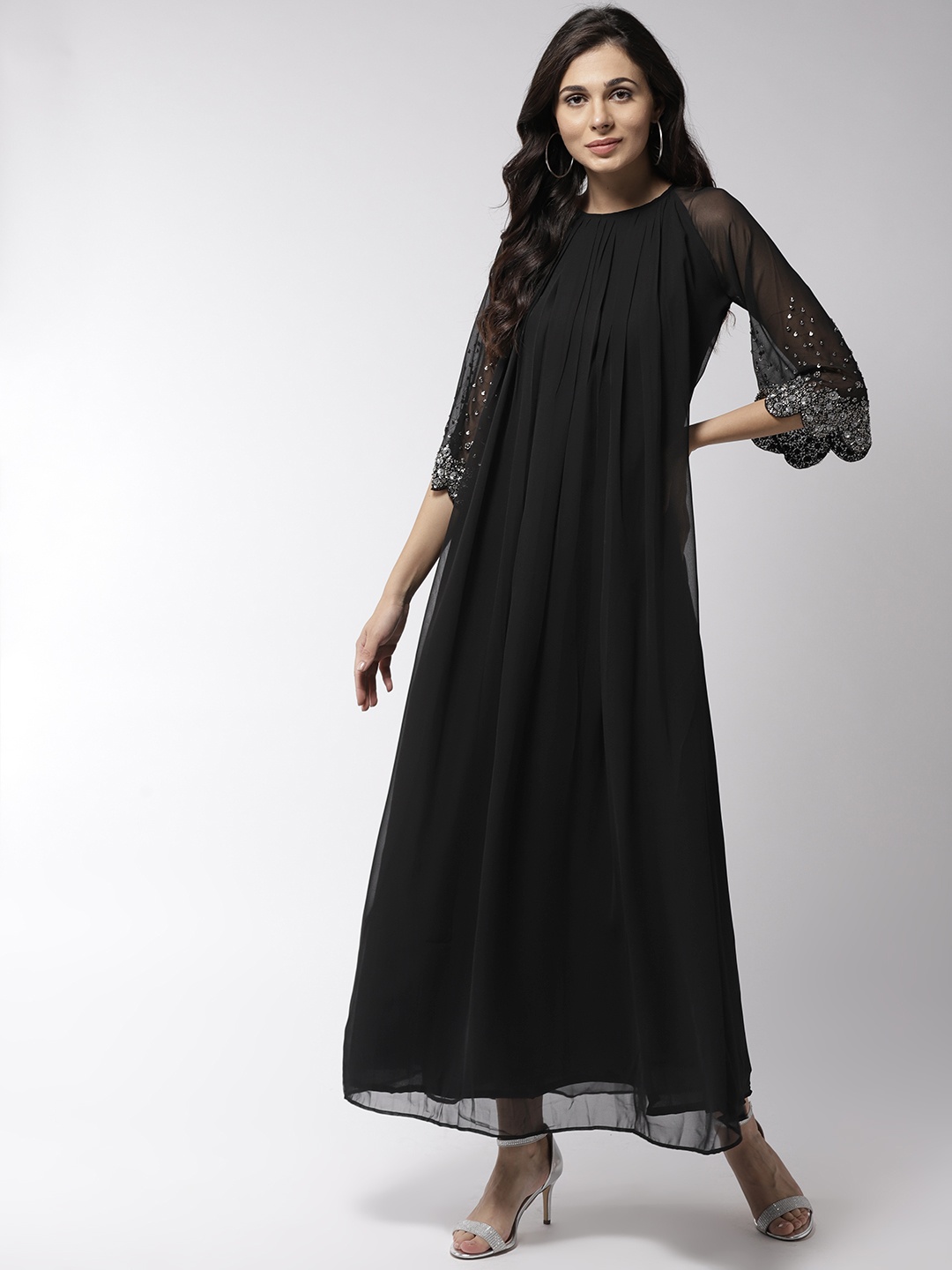 

MISH Women Black Solid Maxi Dress