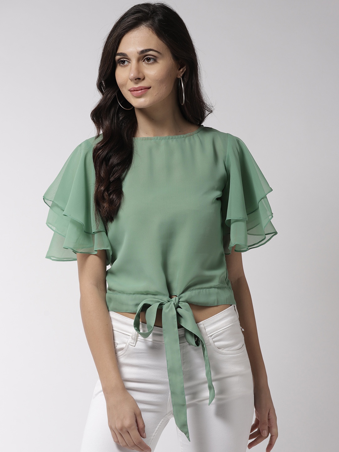 

MISH Women Green Solid Top