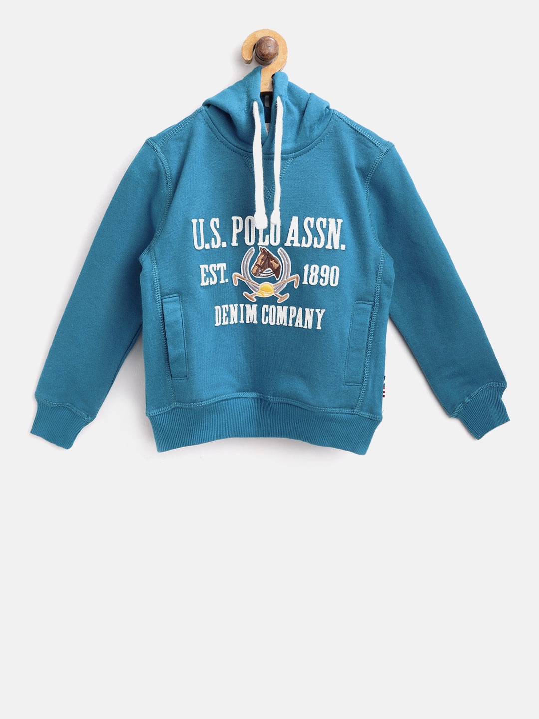 

U.S. Polo Assn. Kids Boys Blue Applique Hooded Sweatshirt