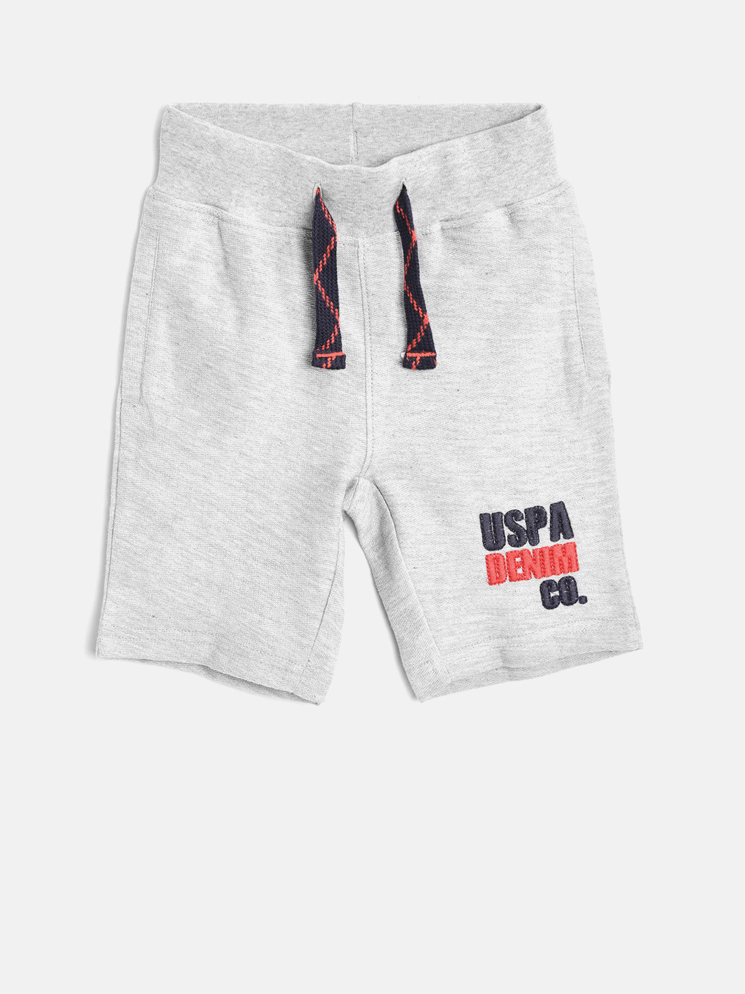 

U.S. Polo Assn. Kids Boys Grey Melange Solid Regular Fit Shorts