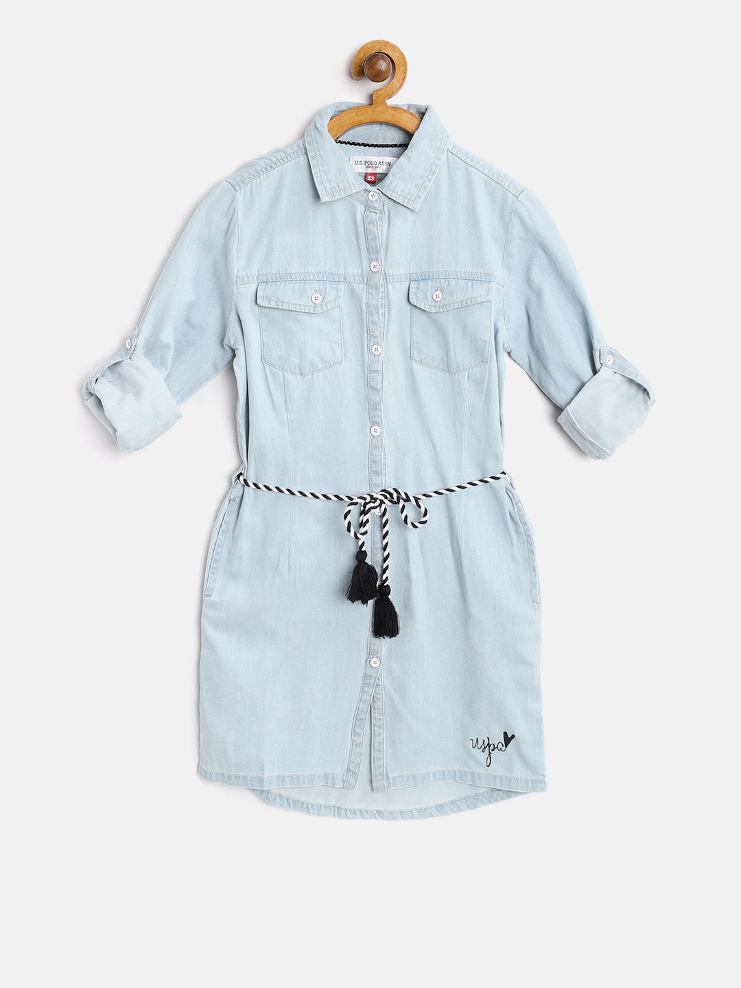

U.S. Polo Assn. Kids Girls Blue Denim Shirt Dress