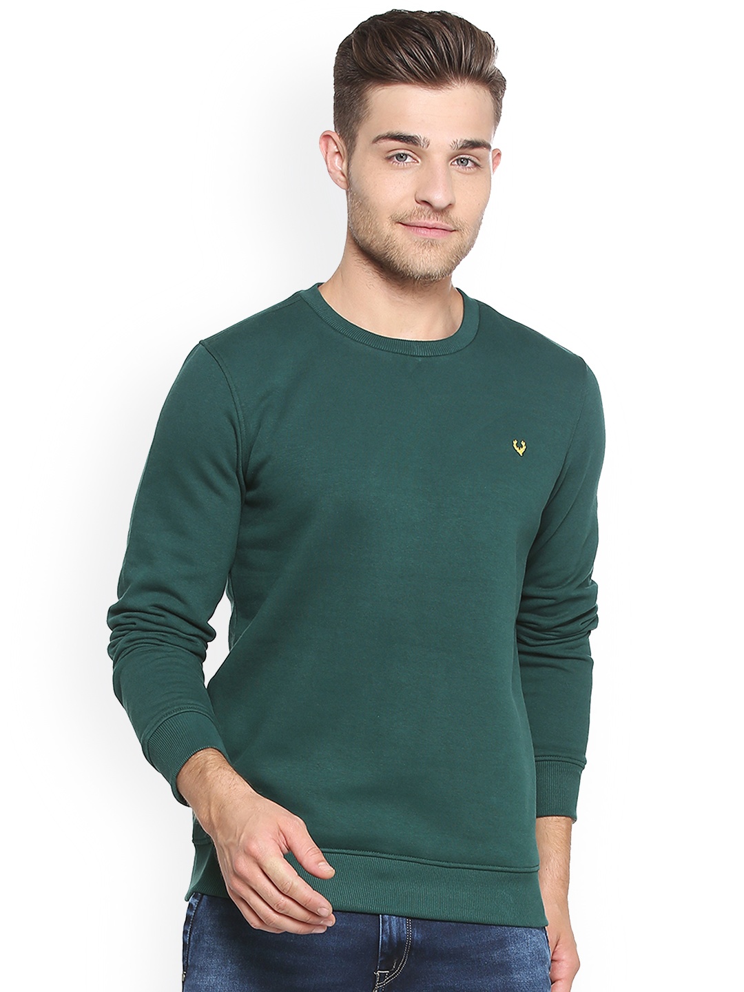 

Allen Solly Men Green Solid Sweatshirt