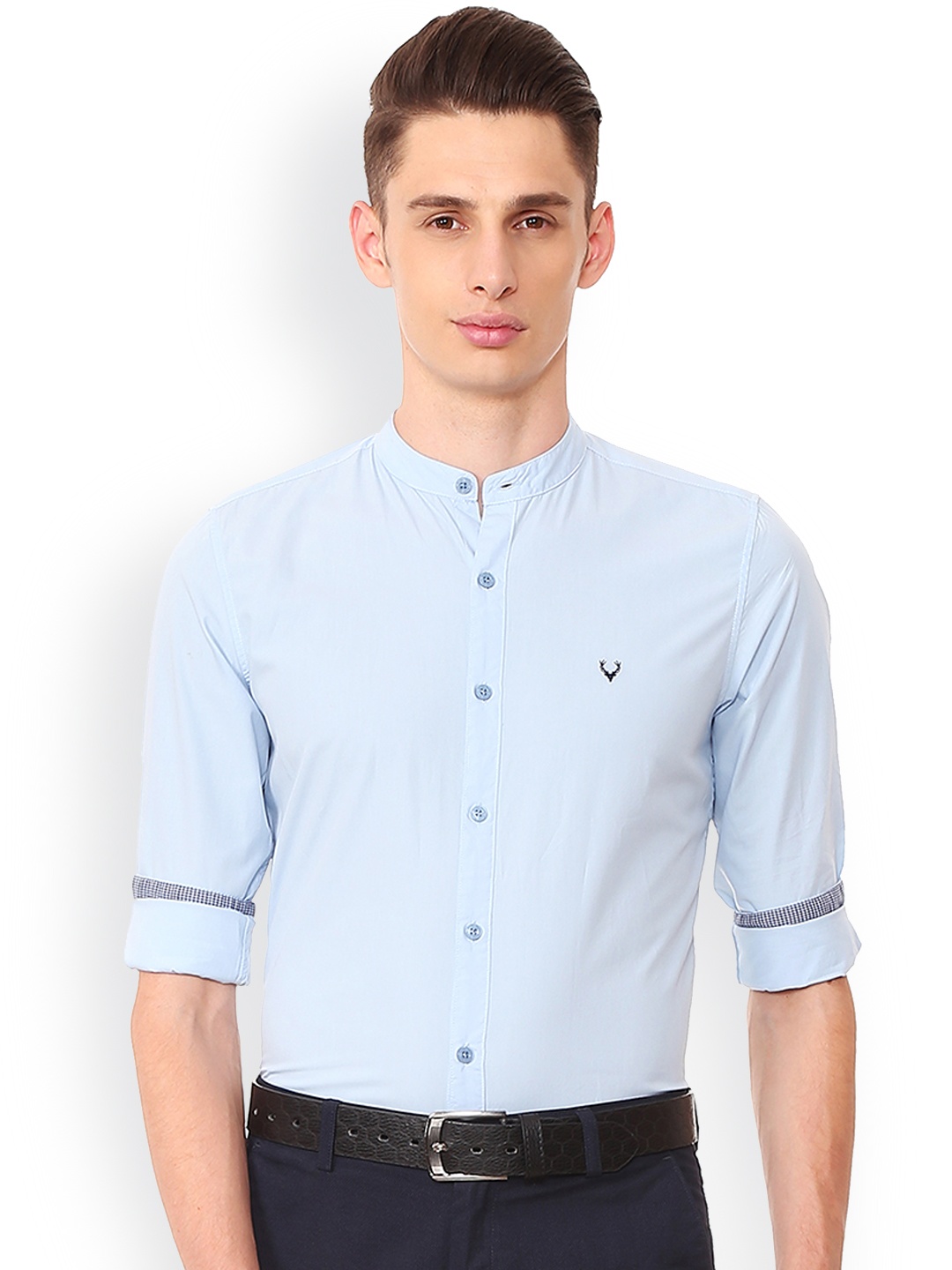 

Allen Solly Men Blue Slim Fit Solid Casual Shirt