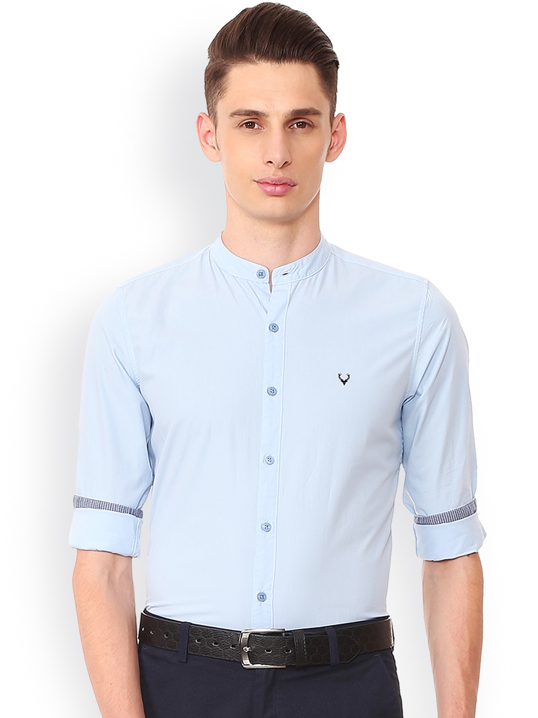 

Allen Solly Men Blue Slim Fit Solid Casual Shirt