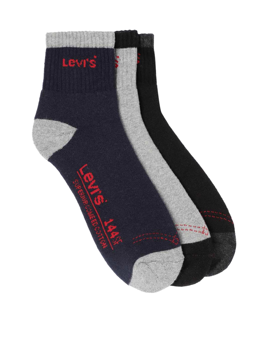 

Levis Men Pack of 3 FC Mid-cut Ankle Socks, Black