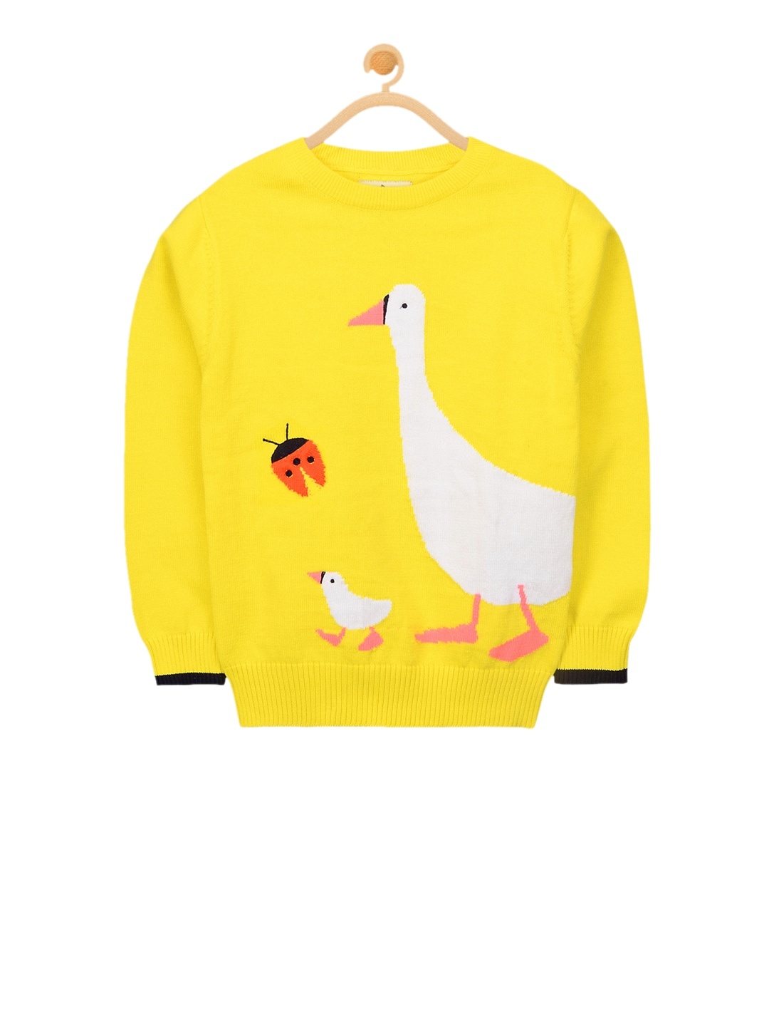 

Cherry Crumble Unisex Yellow Self Design Pullover