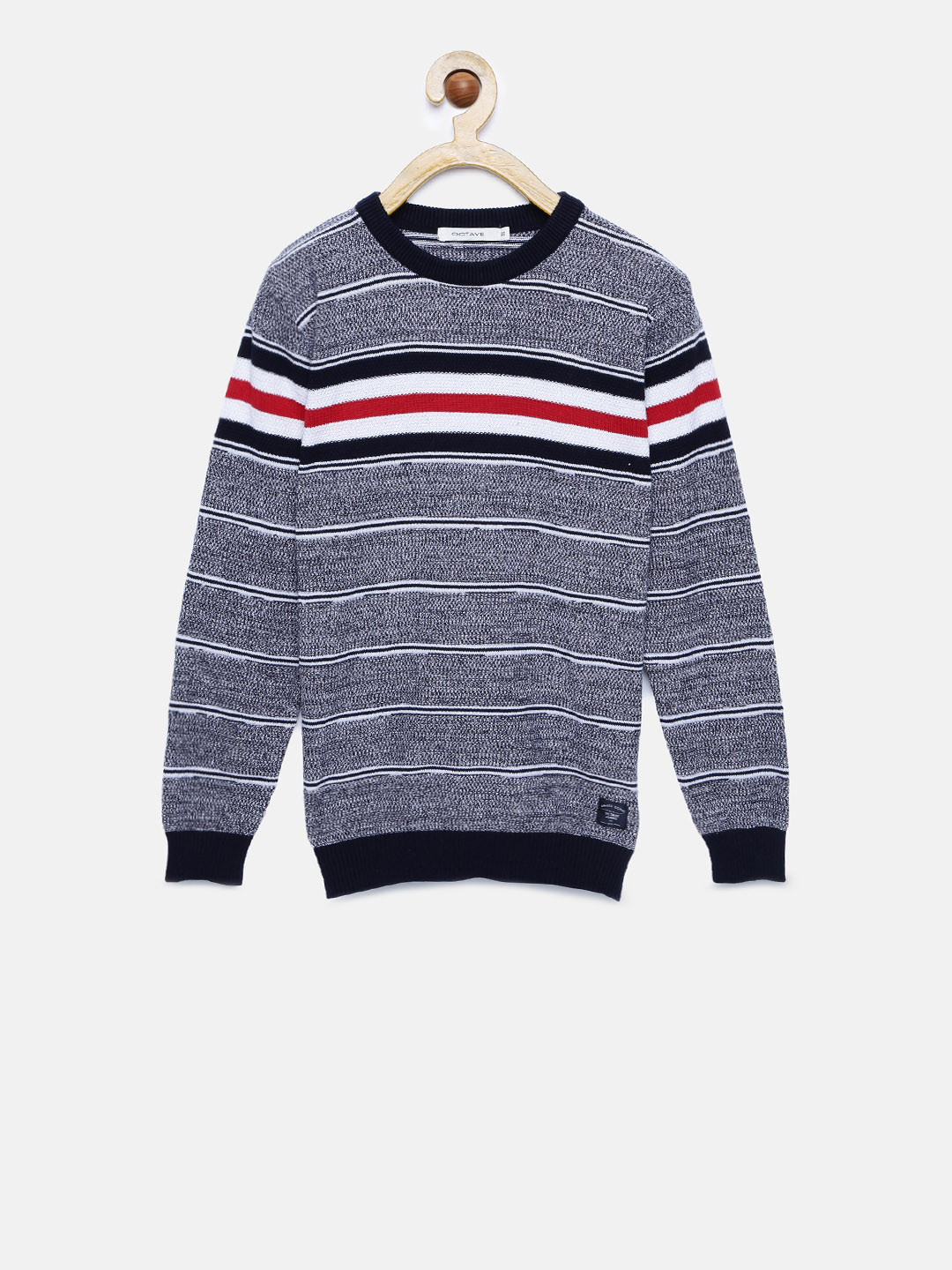 

Octave Boys Navy Blue Striped Pullover