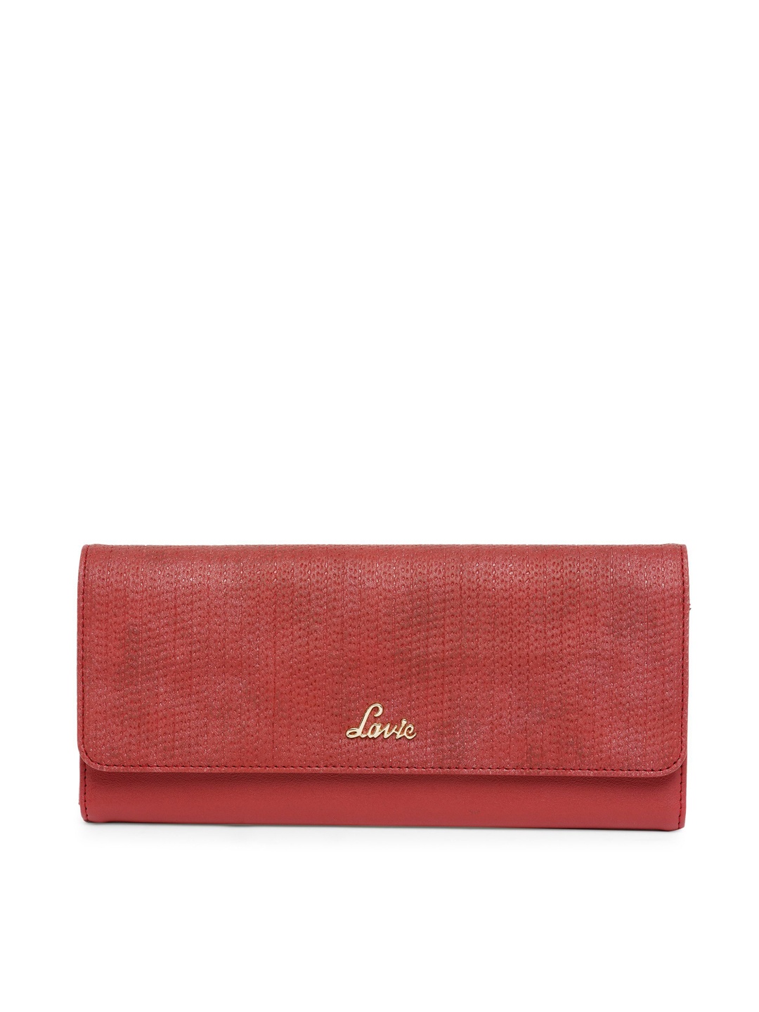 

Lavie Women Red Solid Three Fold Leather Wallet