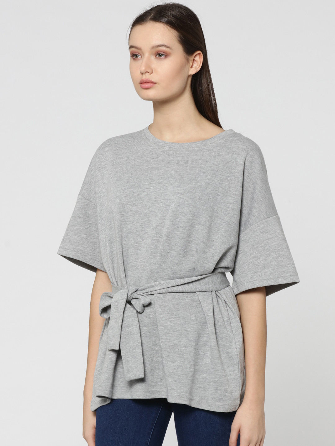 

ONLY Women Grey Solid Top