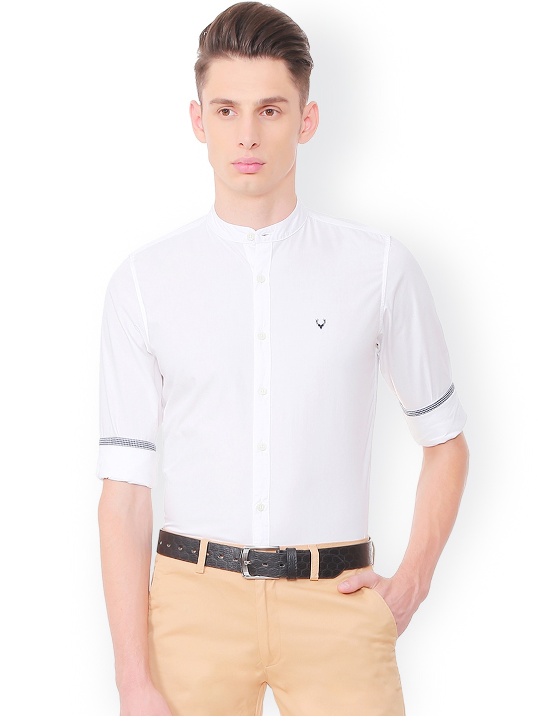 

Allen Solly Men White Slim Fit Solid Casual Shirt