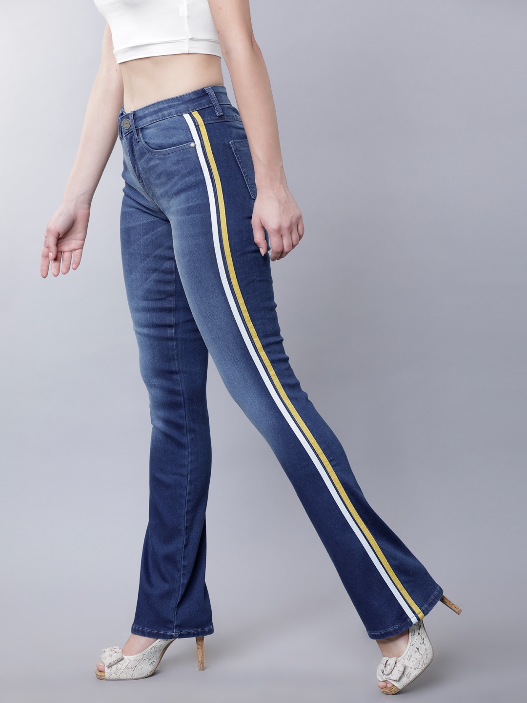 

Tokyo Talkies Women Blue Bootcut Mid-Rise Clean Look Jeans