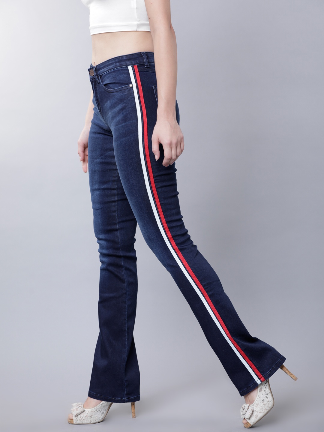 

Tokyo Talkies Women Navy Blue Bootcut Mid-Rise Clean Look Jeans