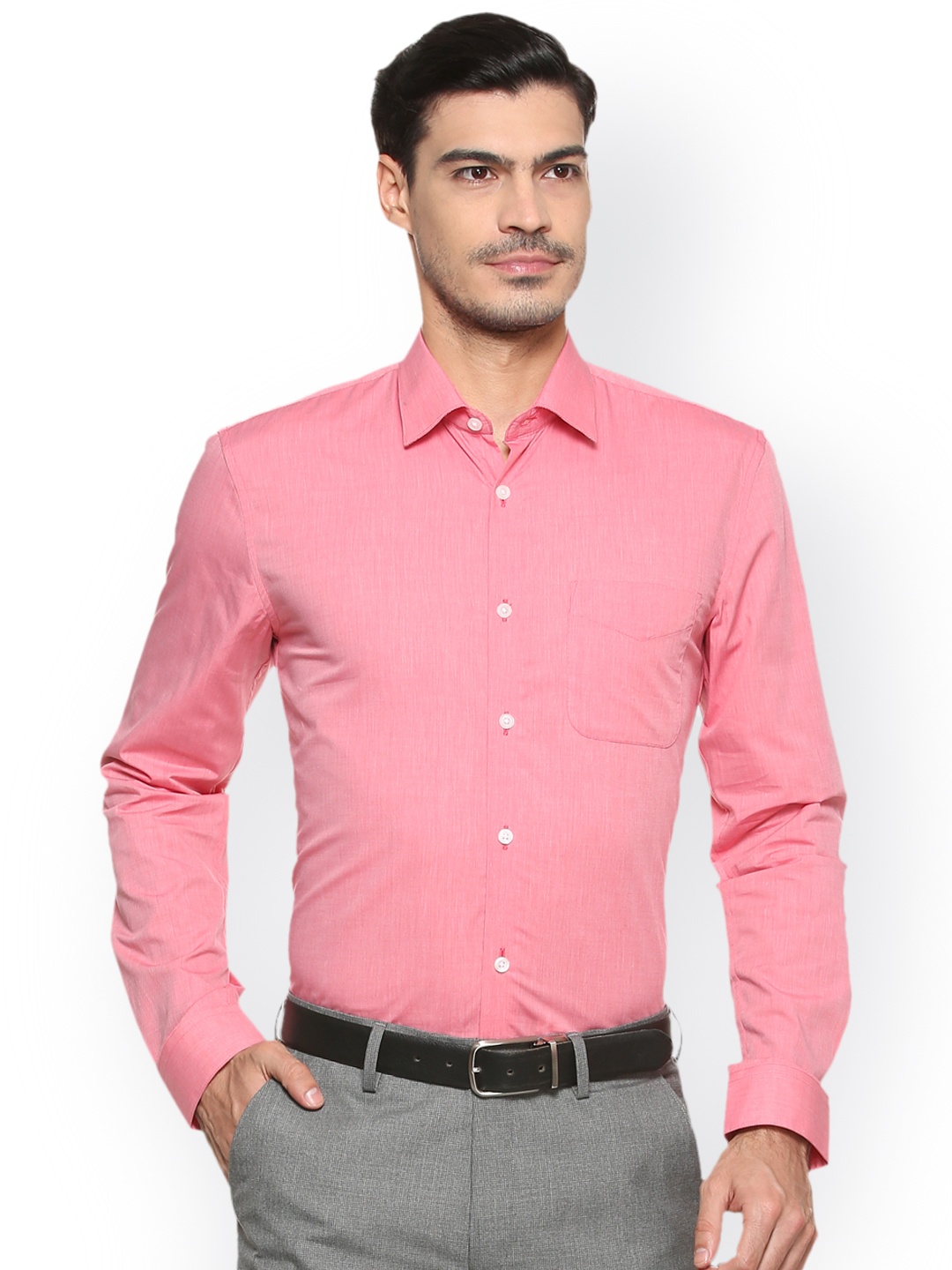 

Peter England Elite Men Pink Slim Fit Solid Formal Shirt