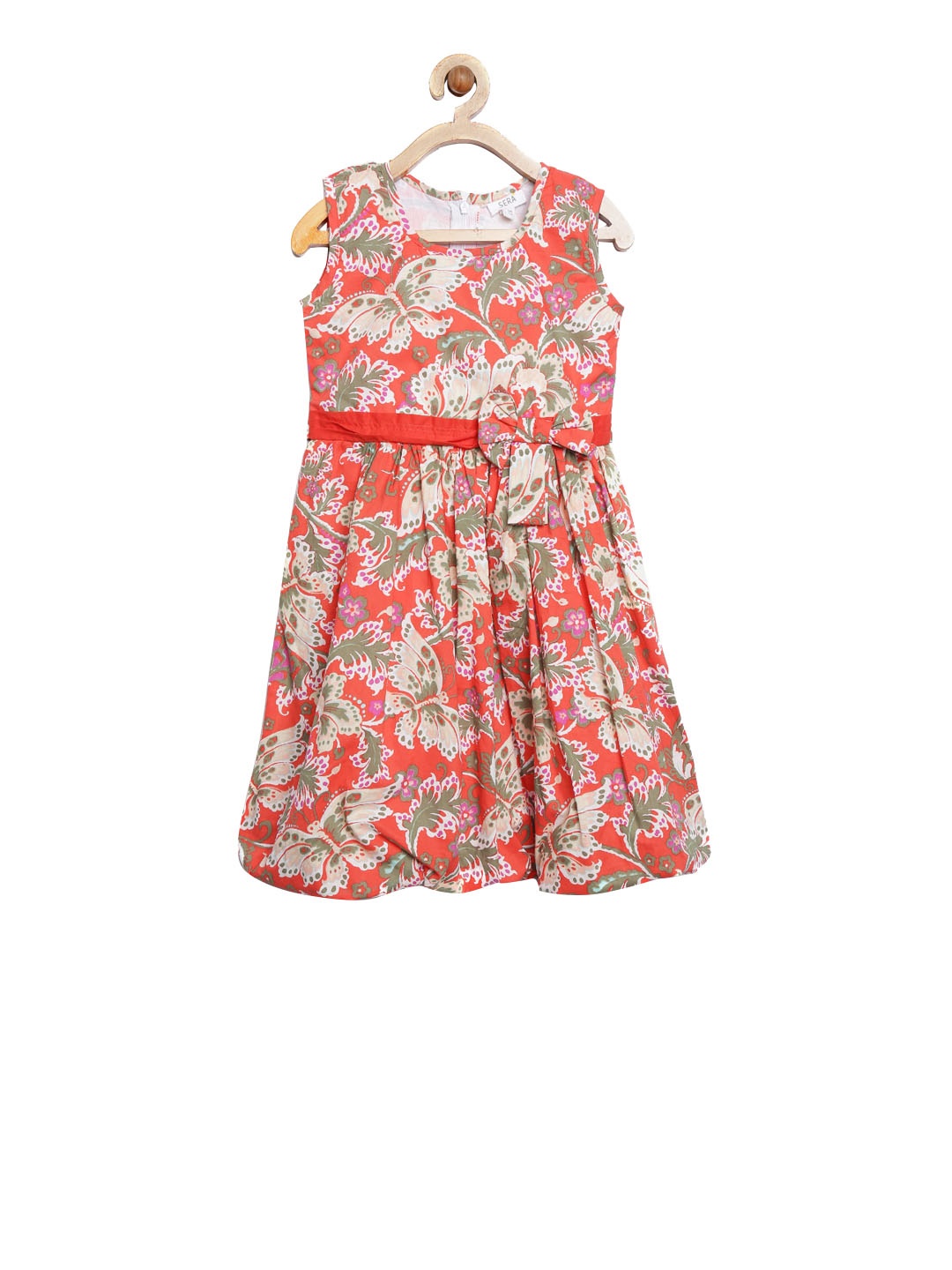 

Sera Girls Coral Printed Fit and Flare Dress