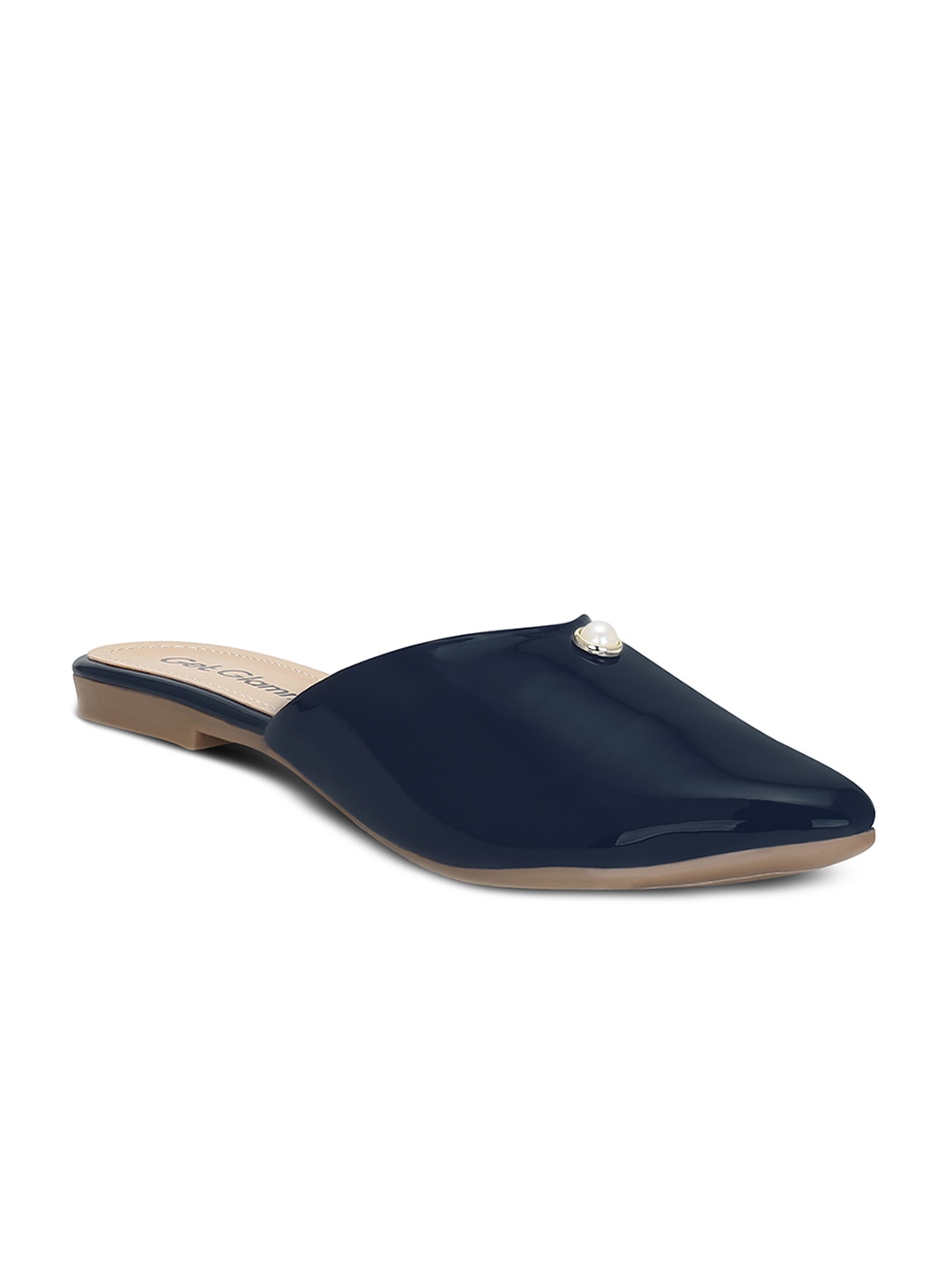 

Get Glamr Women Blue Solid Synthetic Mules
