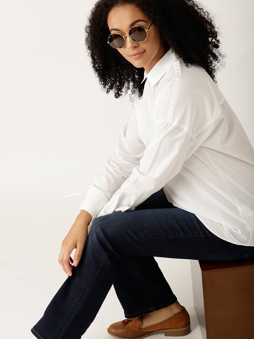 

ESPRIT Women White Solid Casual Shirt