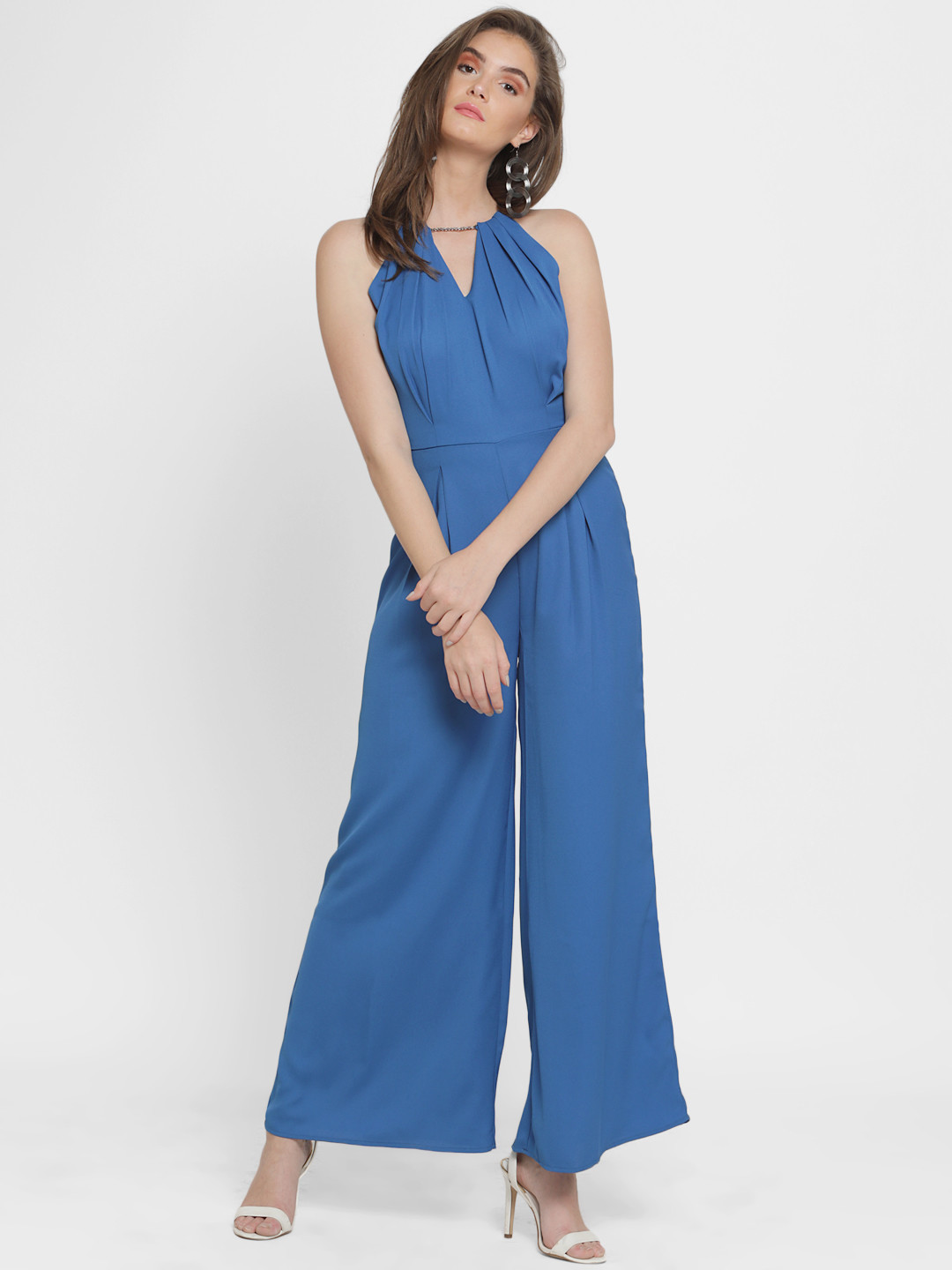 

Kazo Blue Solid Basic Jumpsuit