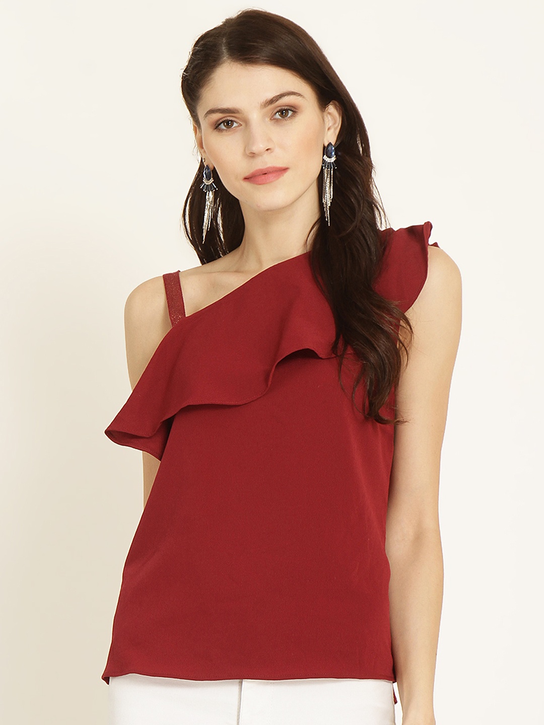 

Marie Claire Women Maroon Solid Top