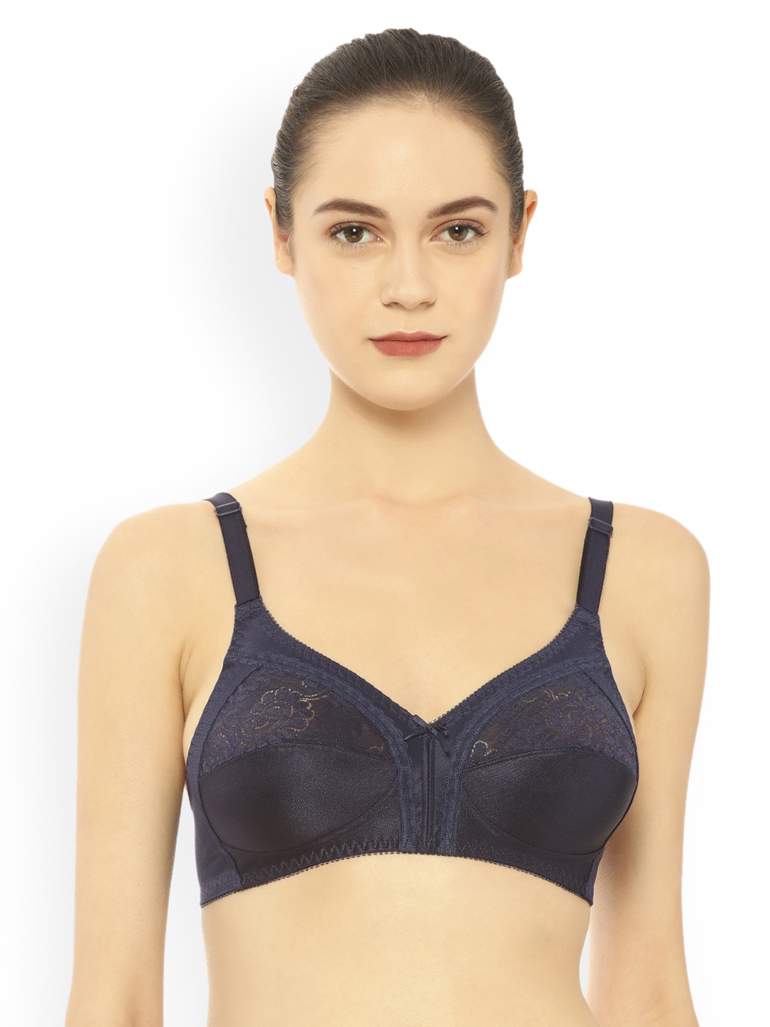 

Triumph Claudette 103 Wireless Non Padded Full Coverage Support Classics Bra, Navy blue