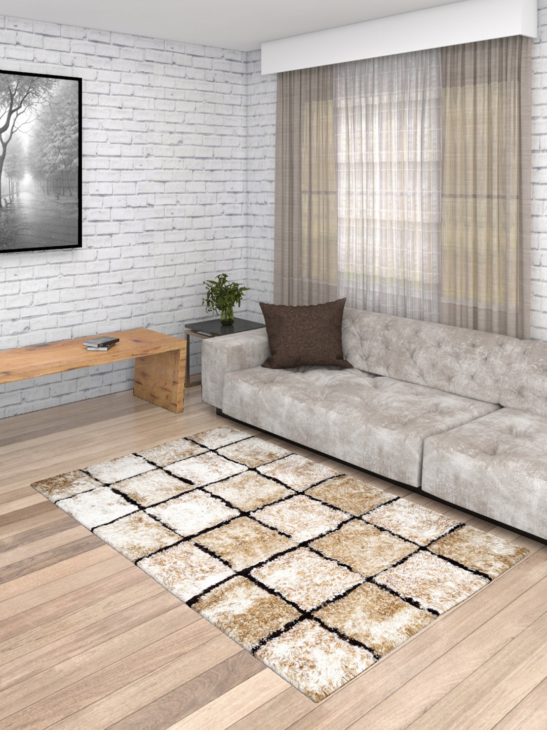 

Romee Beige & Off-White Woven Anti-Skid Carpet
