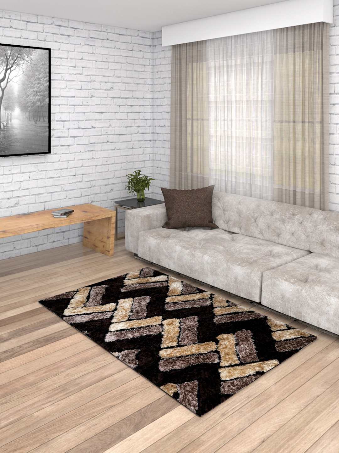 

Romee Brown & Beige Woven Anti-Skid Carpet