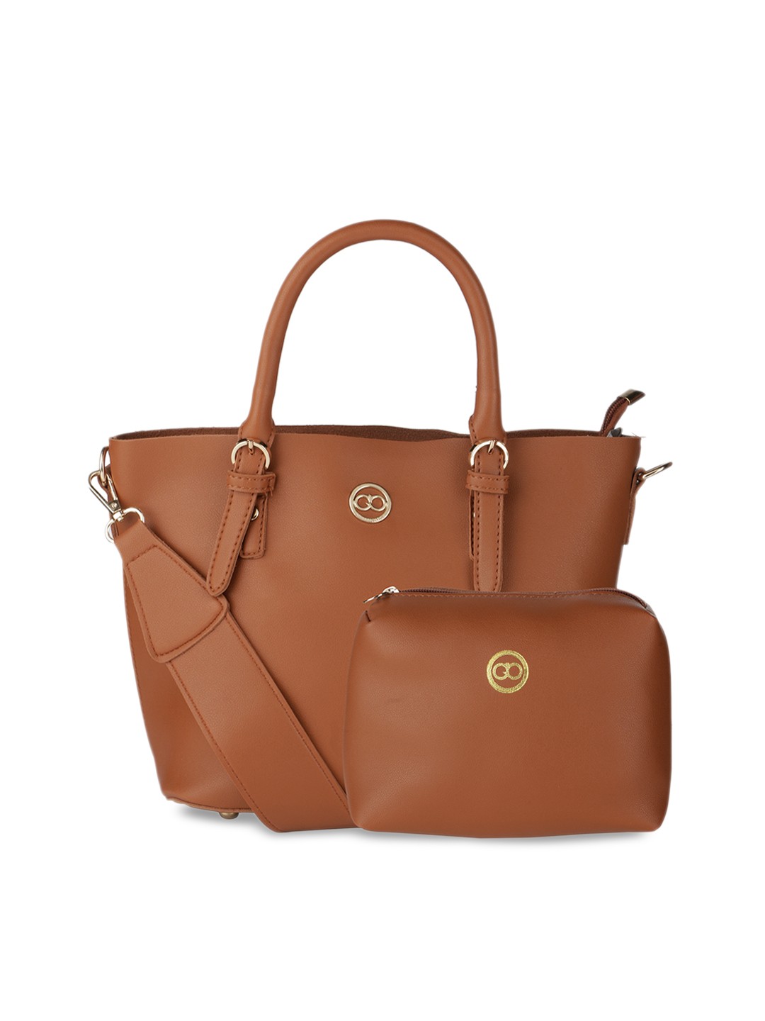 

GIO COLLECTION Brown Solid Handheld Bag
