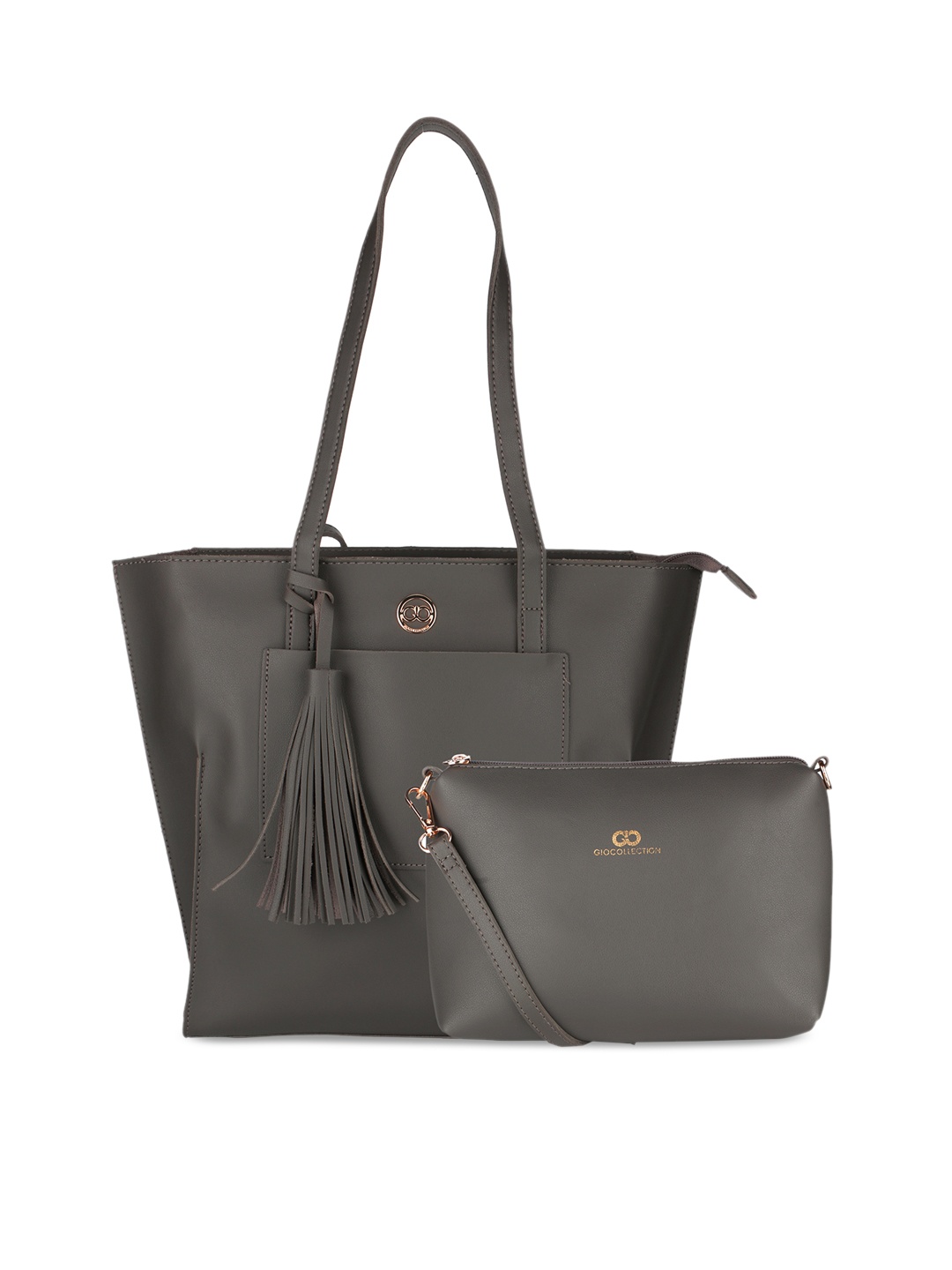 

GIO COLLECTION Grey Solid Shoulder Bag
