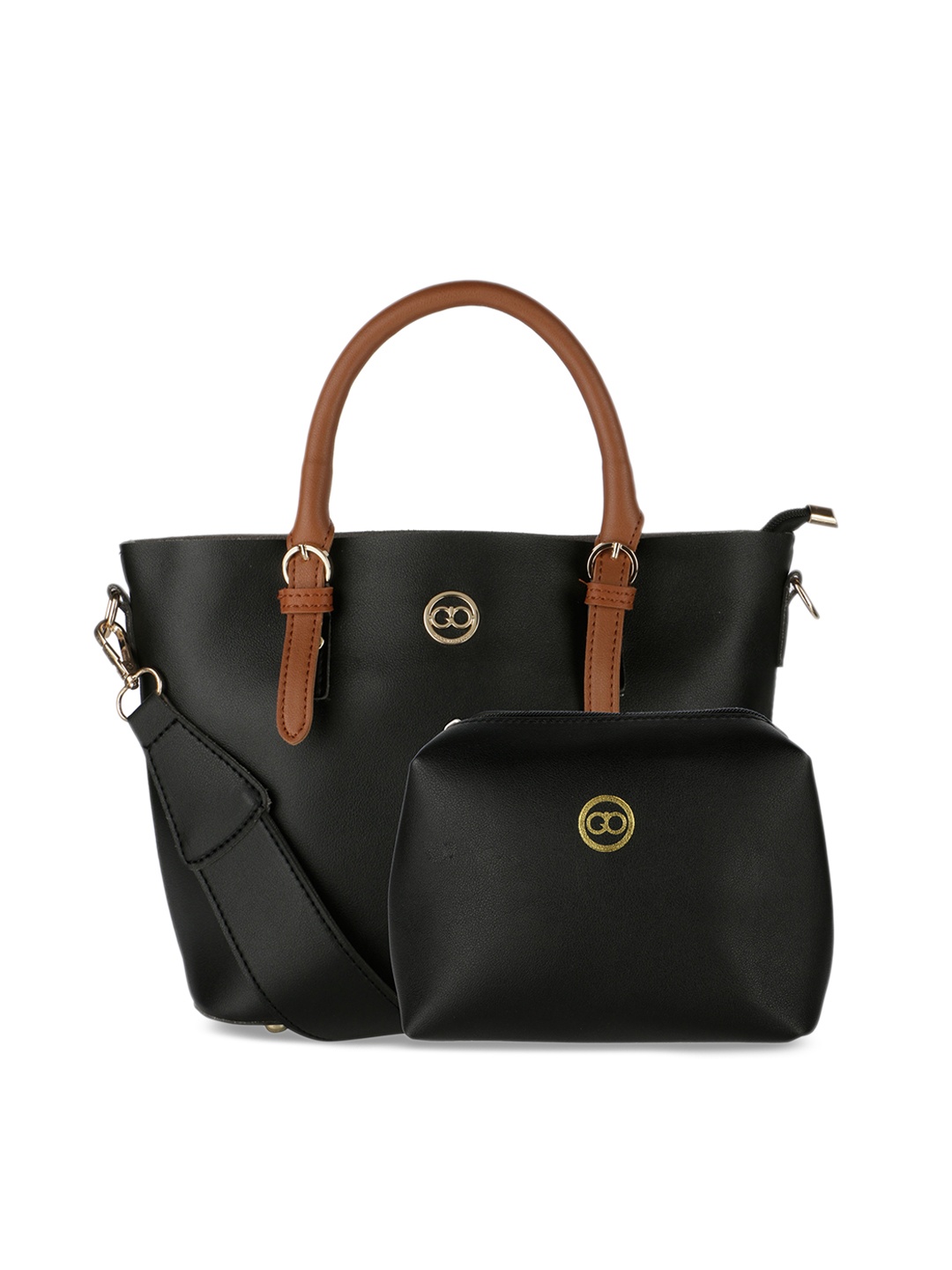 

GIO COLLECTION Black Solid Handheld Bag