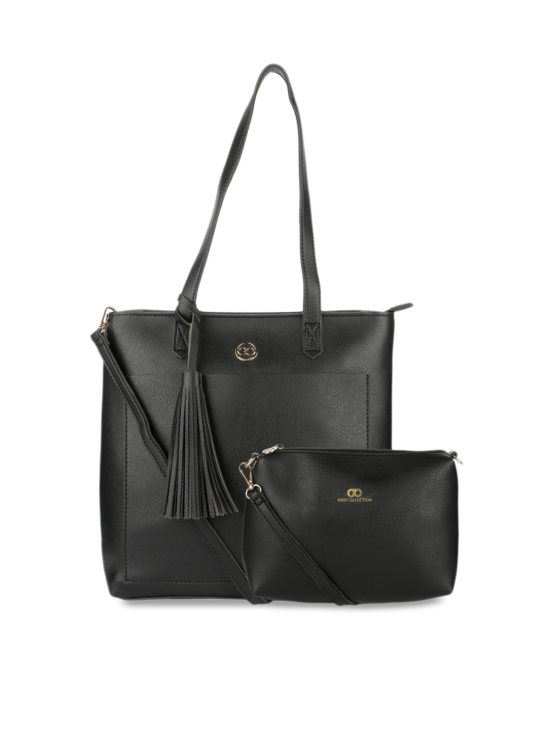 

GIO COLLECTION Black Solid Shoulder Bag