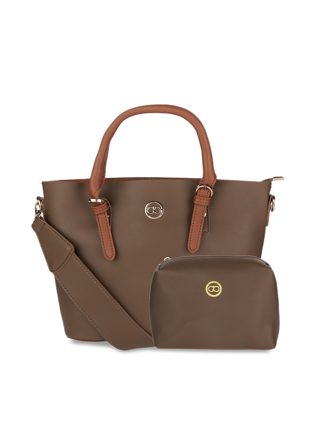 

GIO COLLECTION Brown Solid Handheld Bag