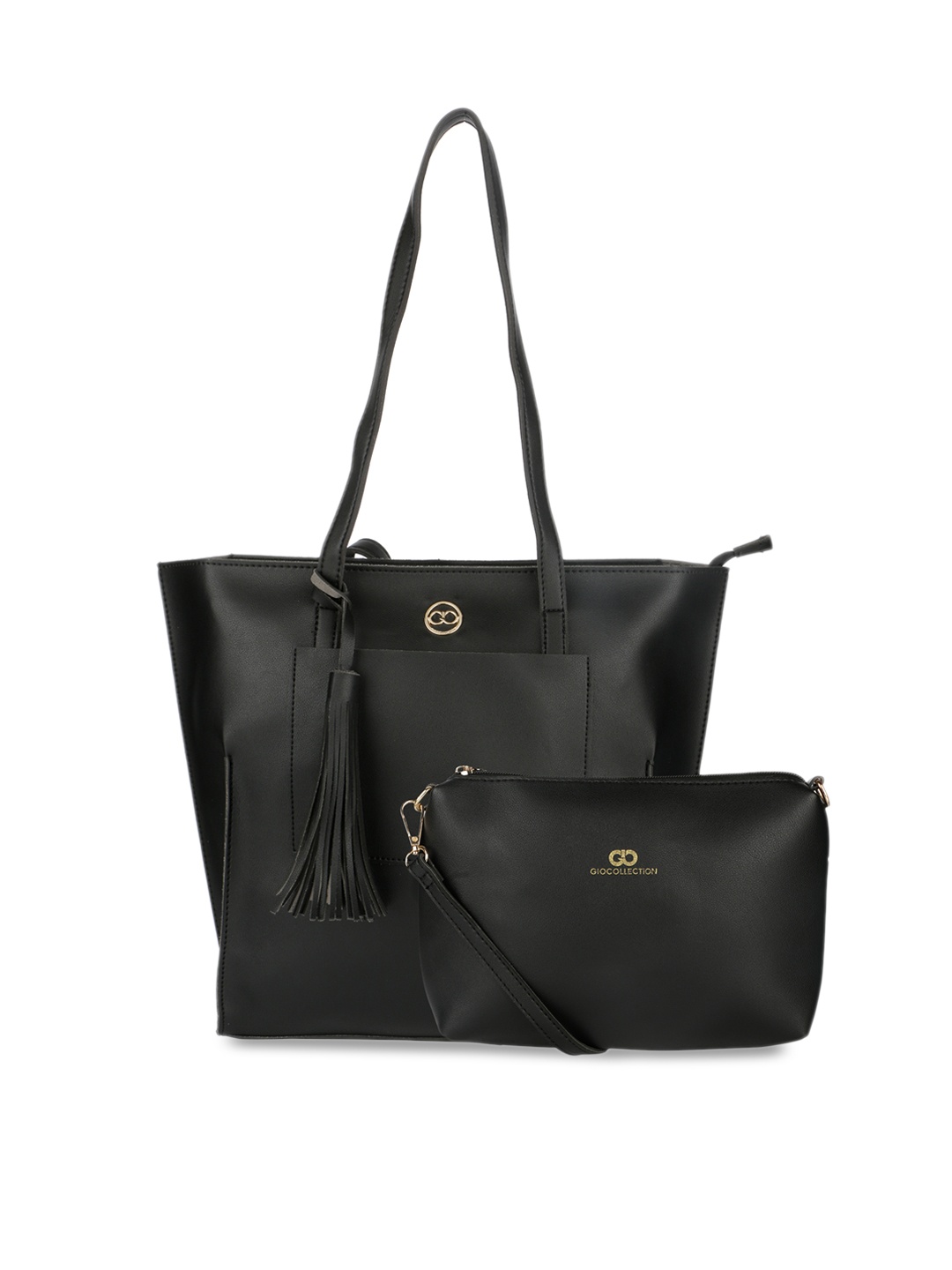 

GIO COLLECTION Black Solid Shoulder Bag