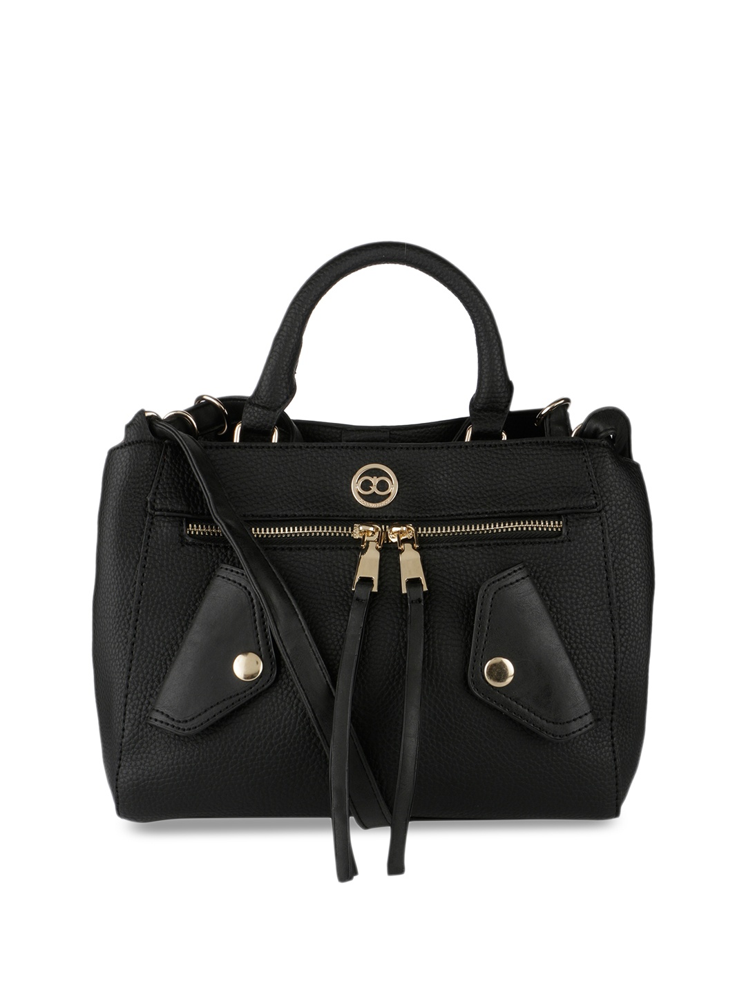 

GIO COLLECTION Black Solid Handheld Bag