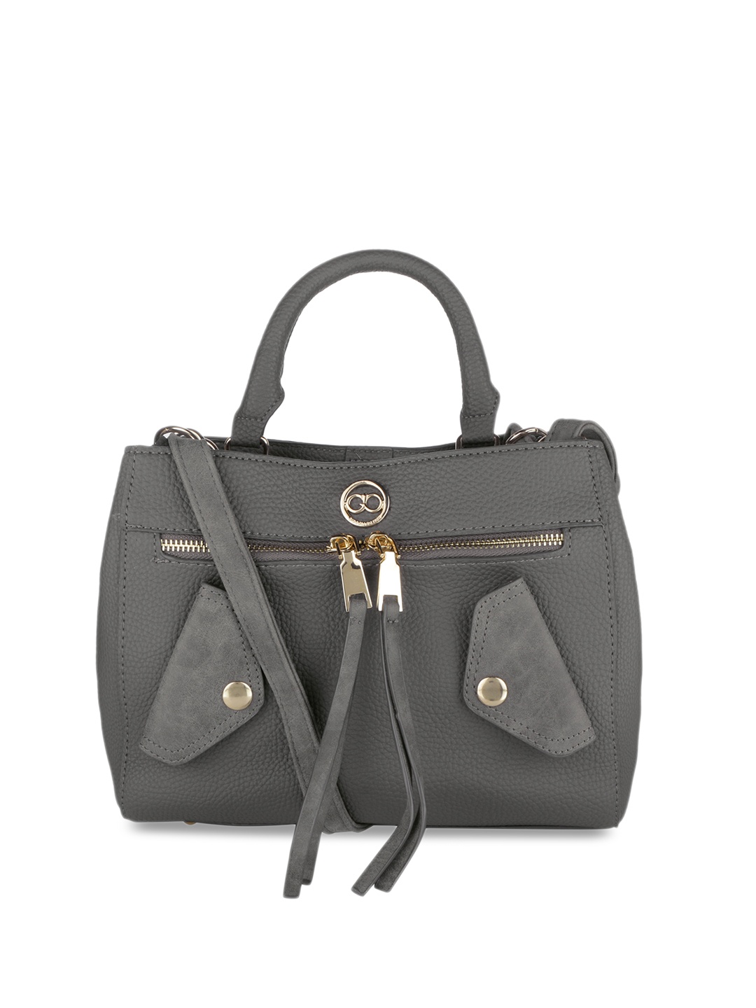 

GIO COLLECTION Grey Solid Handheld Bag
