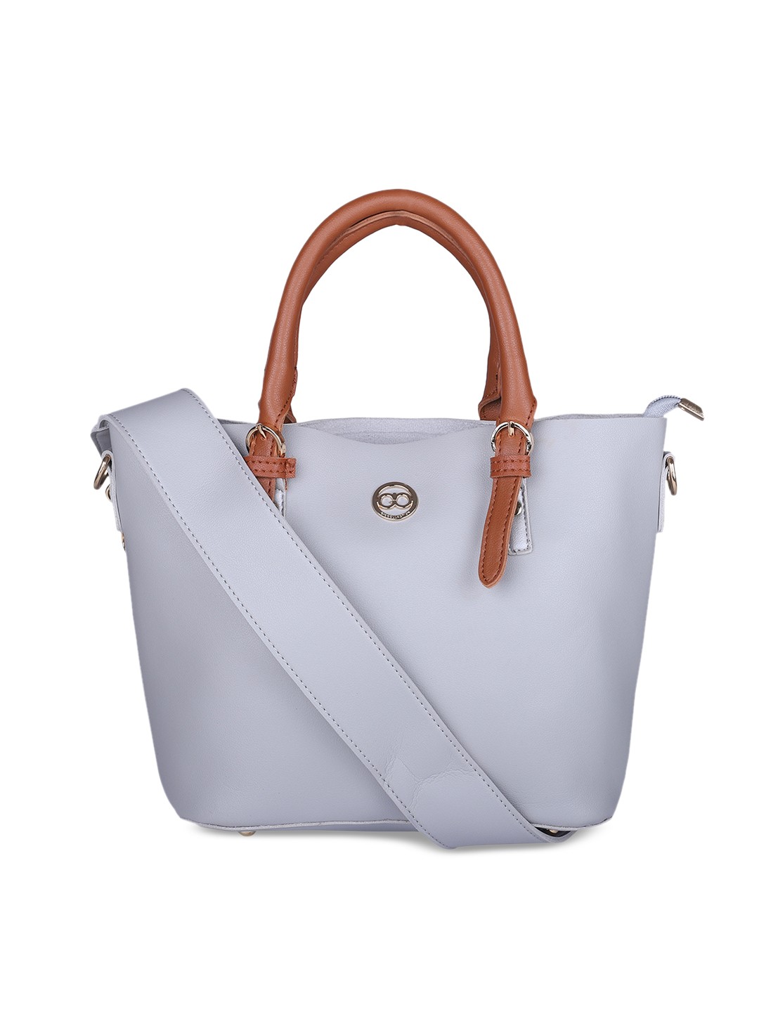 

GIO COLLECTION Grey Solid Handheld Bag