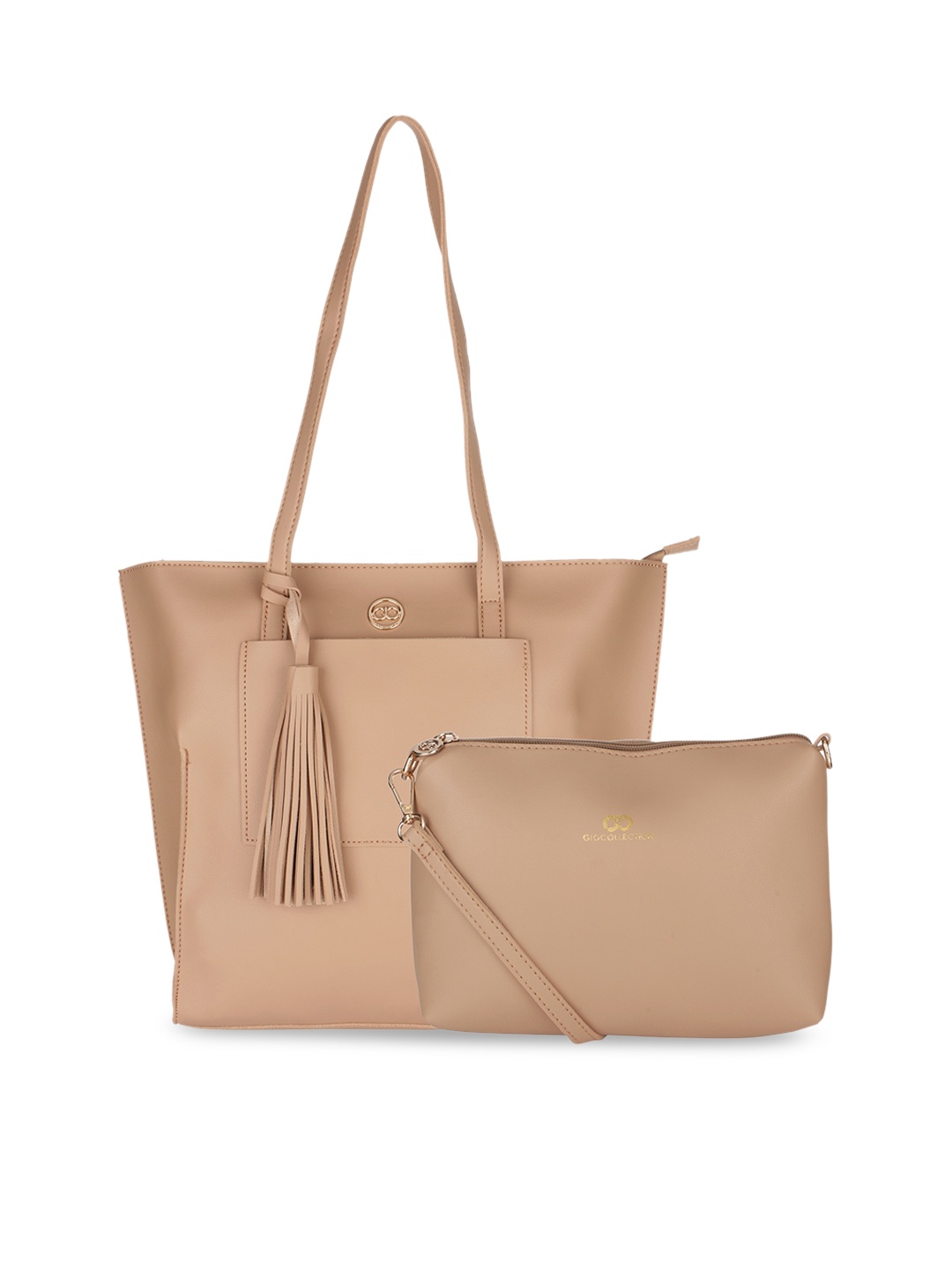 

GIO COLLECTION Beige Solid Shoulder Bag