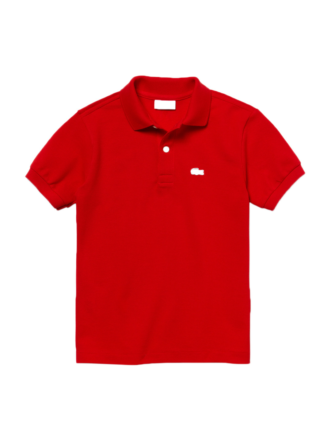 

Lacoste Boys Red Solid Polo Collar T-shirt